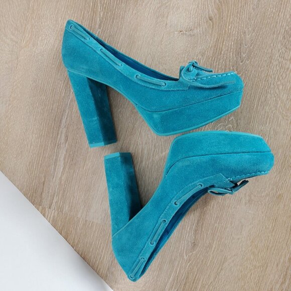Sperry Top-Sider Jeffrey Womens Suede Heels Turquoise - Picture 8 of 9
